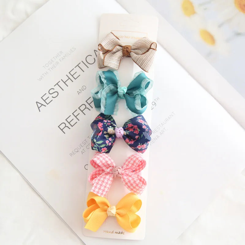 Hair clips for Children Children's Headwear Baby Hair Accessories Clip Bows For Girls All Cloth Hairpin