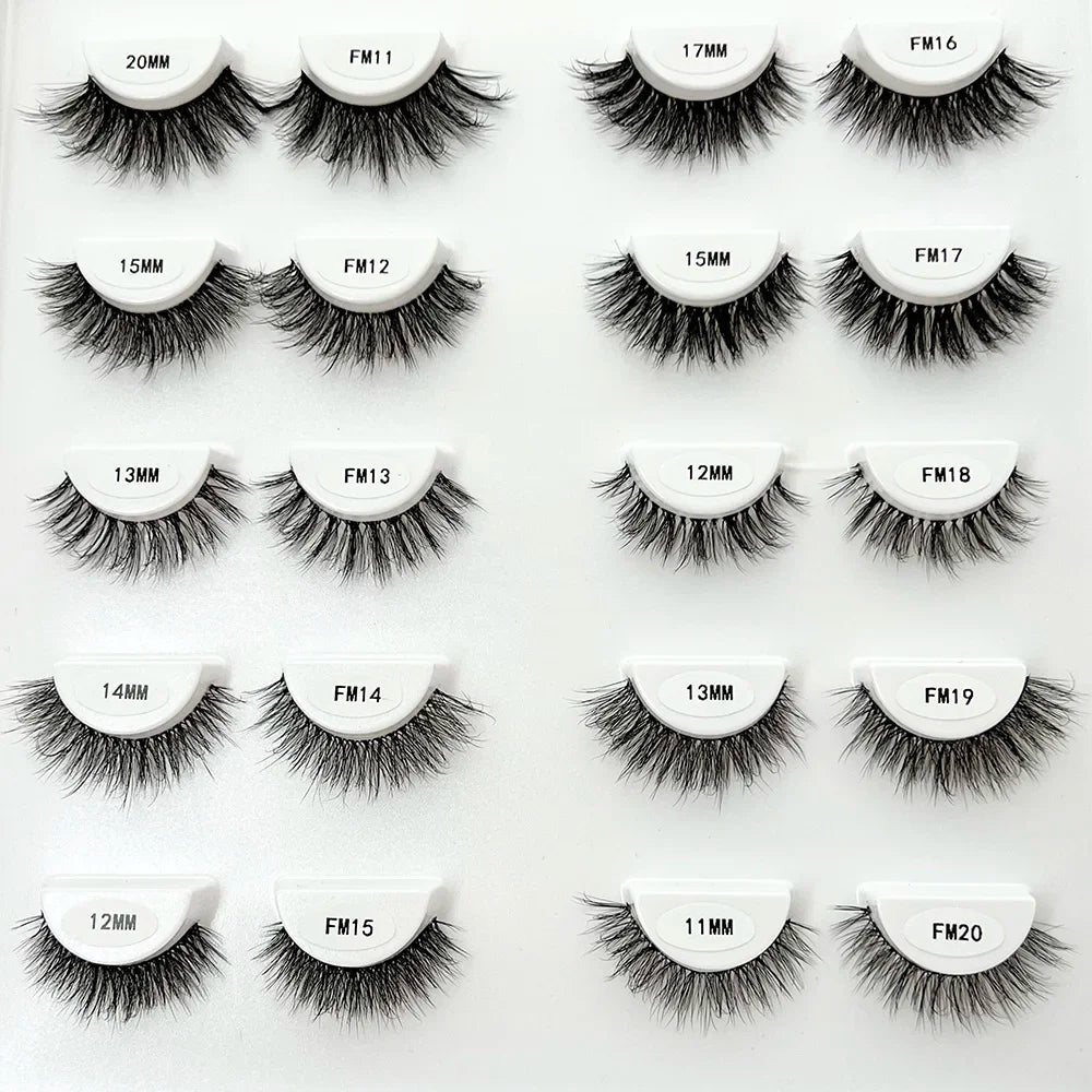 Clear Band Eyelashes Natural Fluffy 3D Mink Lashes D Curl  Volume Wispy False Eyelashes With Clear Band Soft  Reusable Lashes