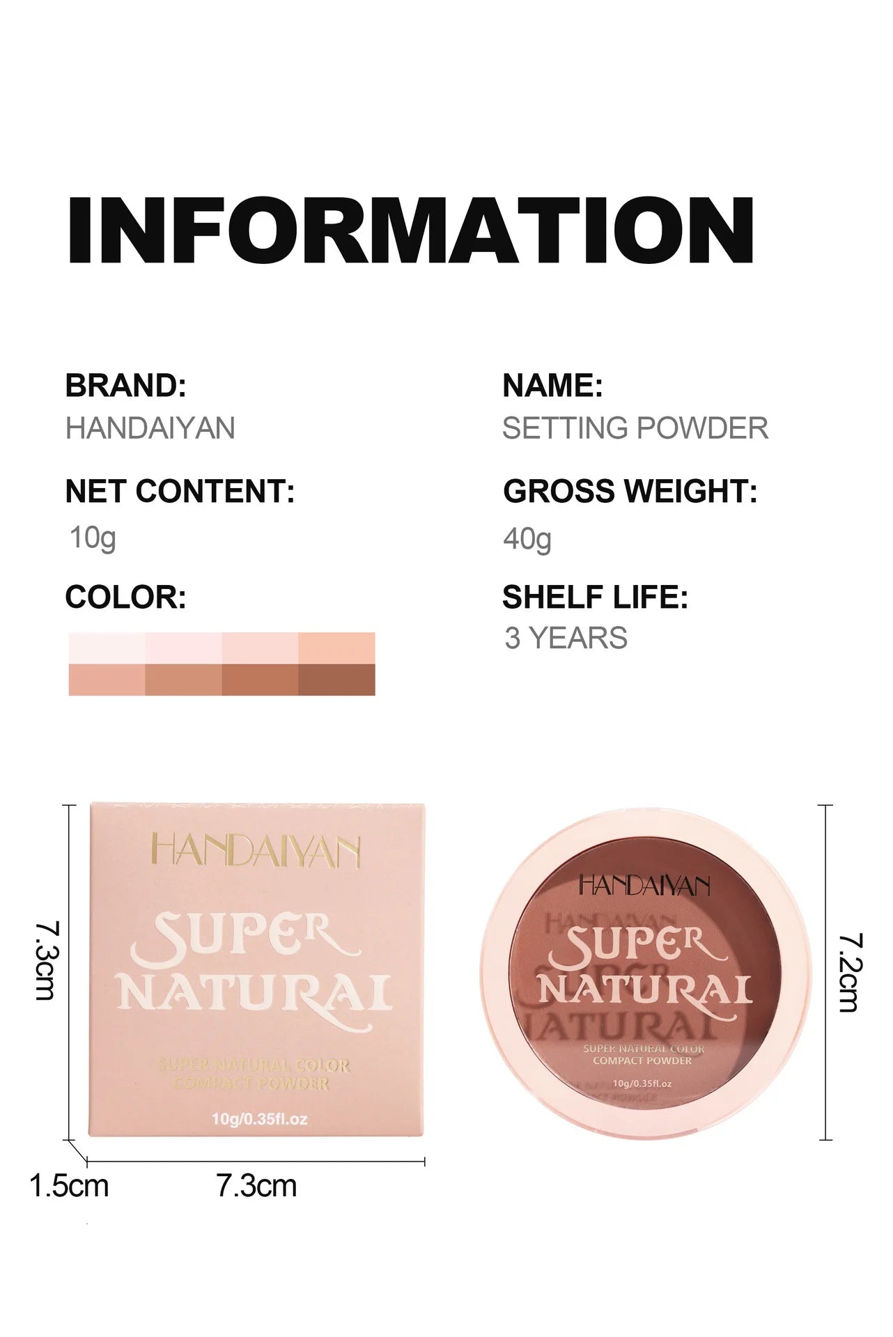8-Color Matte Pressed Powder – Full Coverage, Oil Control & Waterproof