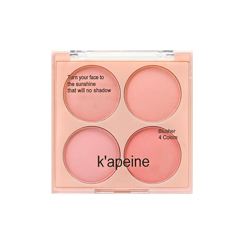 Matte 4-color Blush Palette Pink Purple Waterproof Natural Nude Makeup Cheek Outline Contour Carmine Purple Series Blusher