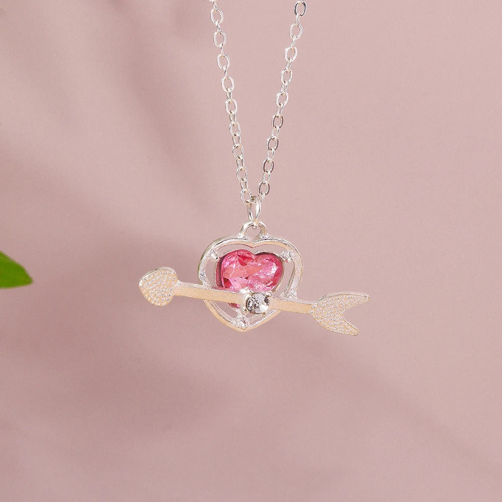 Y2K Crystal Butterfly Heart Necklace Fashion Kpop Shiny Clavicle Chain Necklaces for Women Girls New Trend Party Gifts Jewelry
