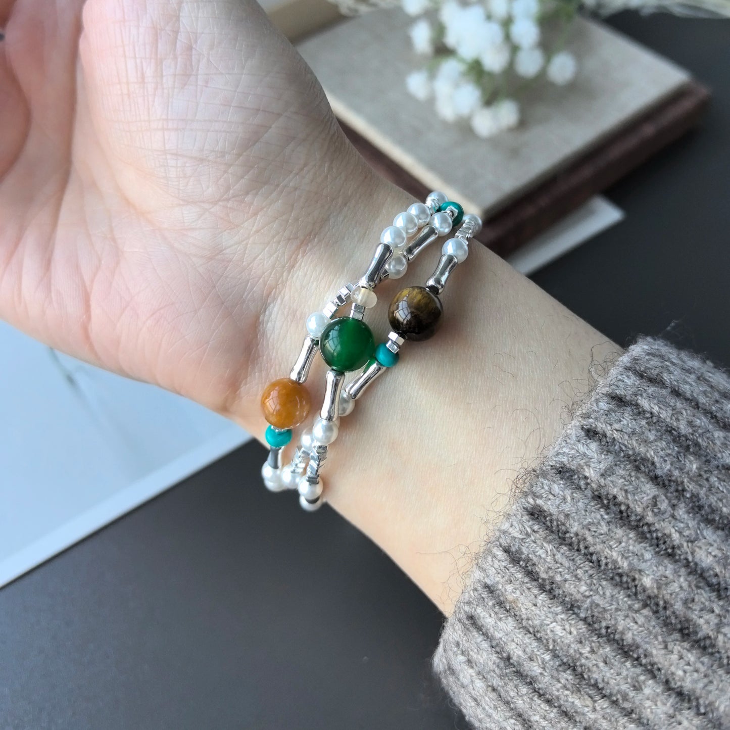 925 Sterling Silver Bracelet Bangle Simple Green Leaf Elegant Nature For Woman Girl Fashion Jewelry Gift Dropship Wholesale