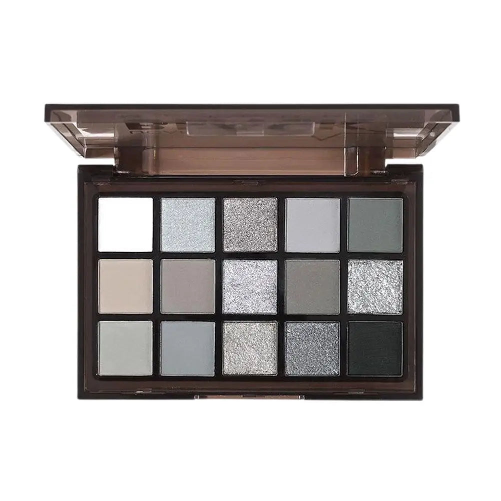 15 Colors Smokey Black Eyeshadow Palette Dark Grey Shimmer Matte Eye Shadow Pallet Smokey Eyeshadow for Eyes Makeup