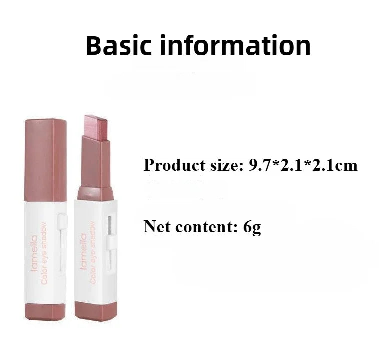 Two Color Gradient Pearly Highlighter Eye Shadow Stick Three Dimensional Natural Without Taking Off Waterproof eyes Makeup girl