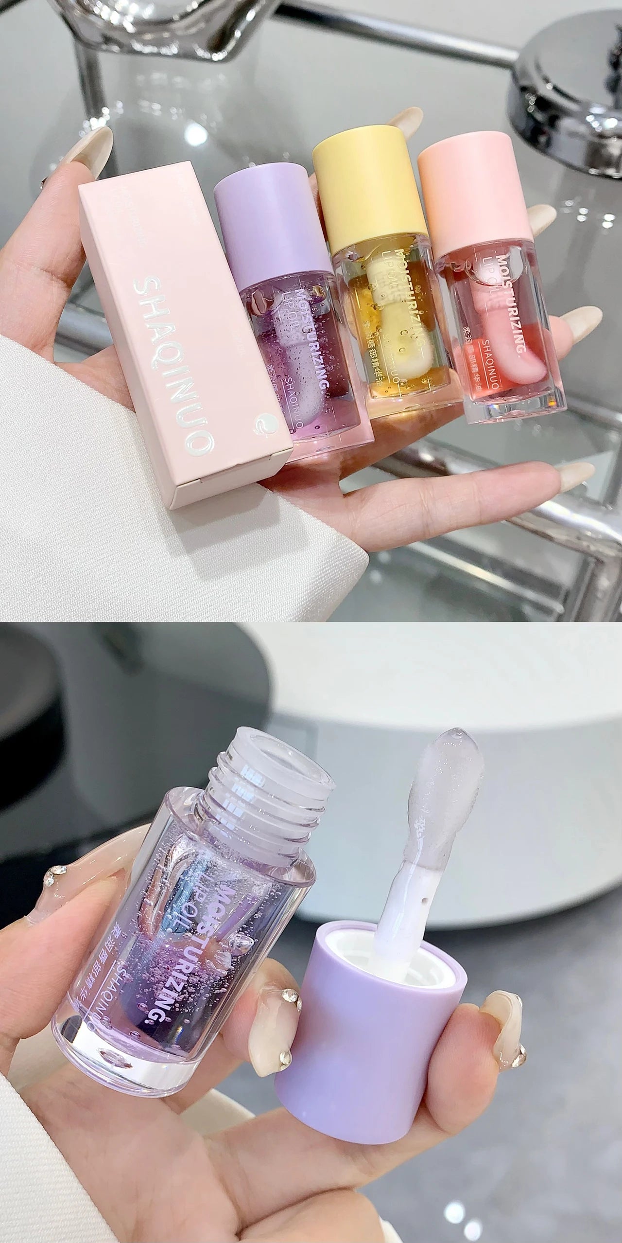 Korean Water Light Lip Gloss – Crystal Clear Jelly Oil for Hydrated Lips