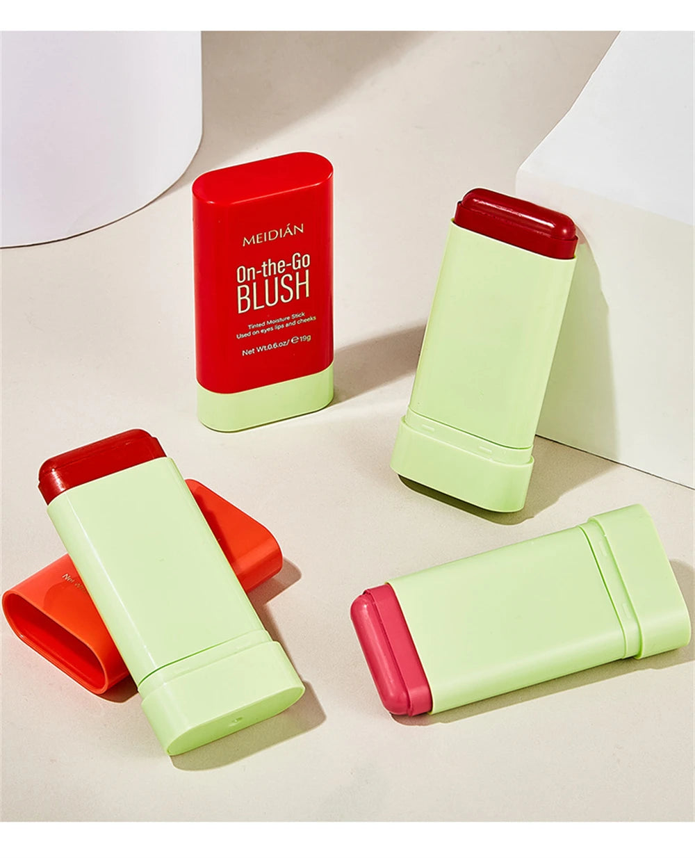 1pc Face Blush Cream Stick Korean Makeup Cosmetic Waterproof Long Lasting Lipstick Red Matte Blush Stick  Makeup Cream Blush