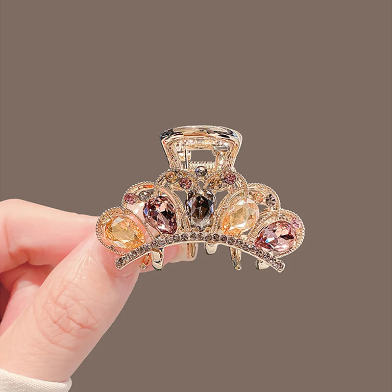 New Popular Hair Clips For Women Girls Crown Crab Clips Ponytail Hairpin Summer Elegant Shining Hair Accessories Jewelry