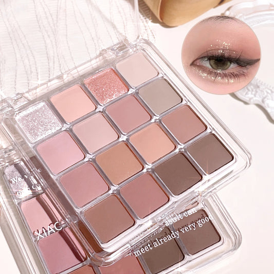 Korean Sunset Eyeshadow Palette – 16-Color Matte & Shimmer Magic Palette