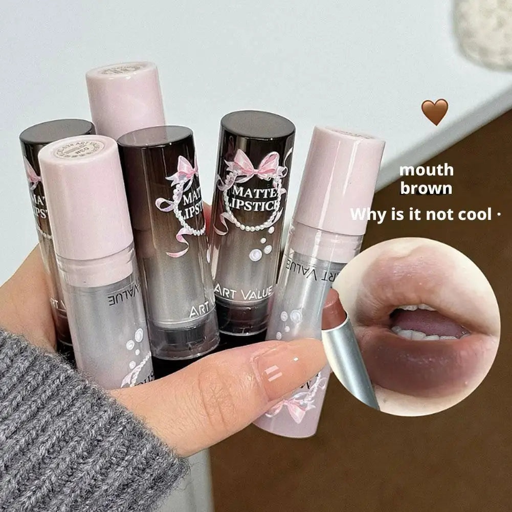 Velvet Brown Finish Matte Lipstick,Super Soft & Ultra Silky Lip Stick,Long Lasting & Moisturizing Vegan Lip Makeup For Wome S9Q2