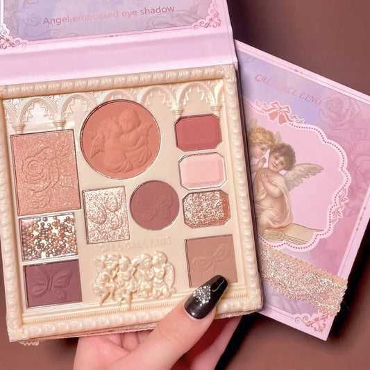 Angel Embossed Eyeshadow Blush Highlight All-in-One Makeup Eyeshadow Palette