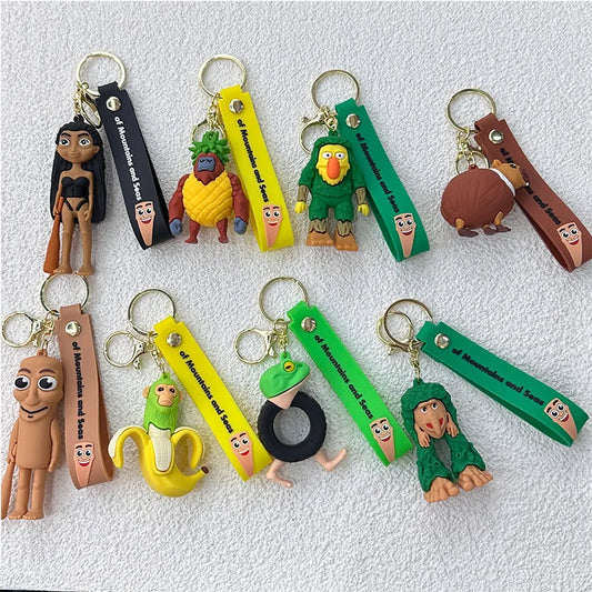 Italian Brainrot Animals Keychains for Accessories Funny Sigma Skibidi Rizz Cat Silly Meme Keyrings Fans Friends Gifts Wholesale