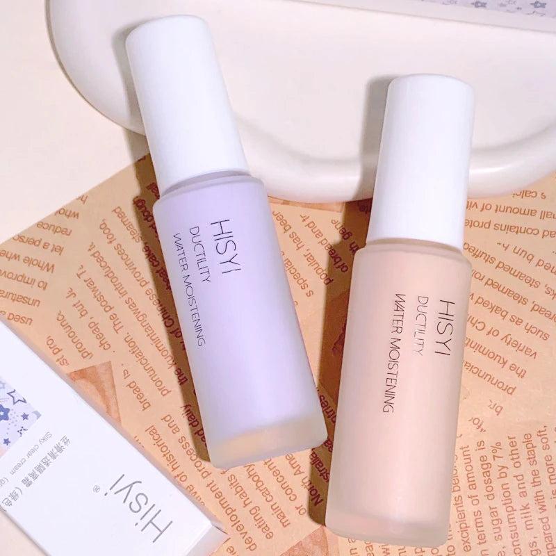 Silky and clear primer, natural cream to brighten and prevent makeup from coming off easily, foundation liquid,