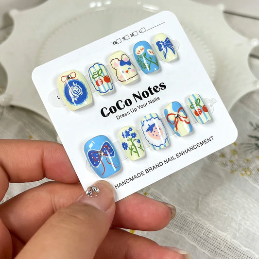 Handmade Press On Nails Reusable Decoration Fake Nail Full Cover Artificial Manicuree Wearable Nails CN003