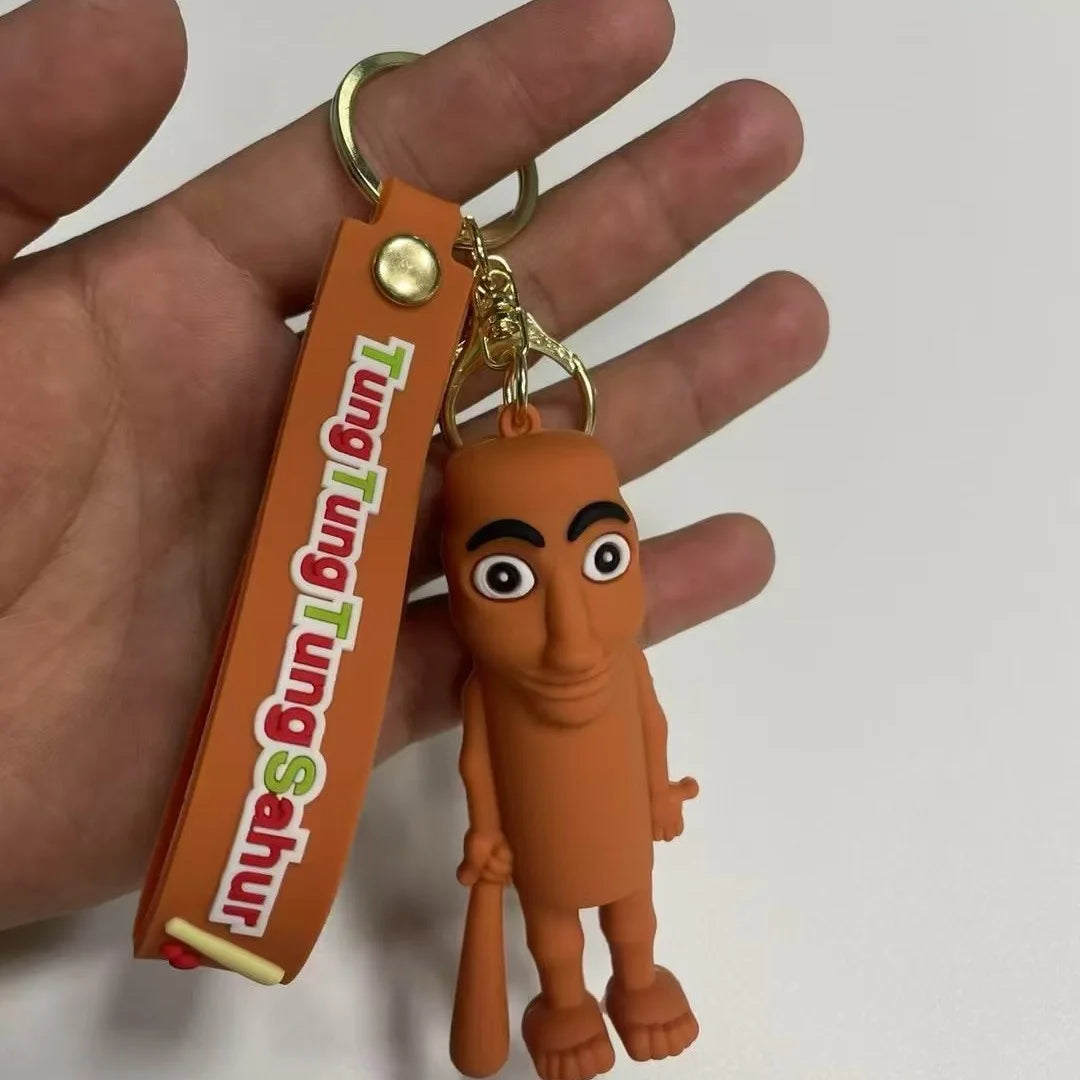Italian Brainrot Animals Keychains for Accessories Funny Sigma Skibidi Rizz Cat Silly Meme Keyrings Fans Friends Gifts Wholesale
