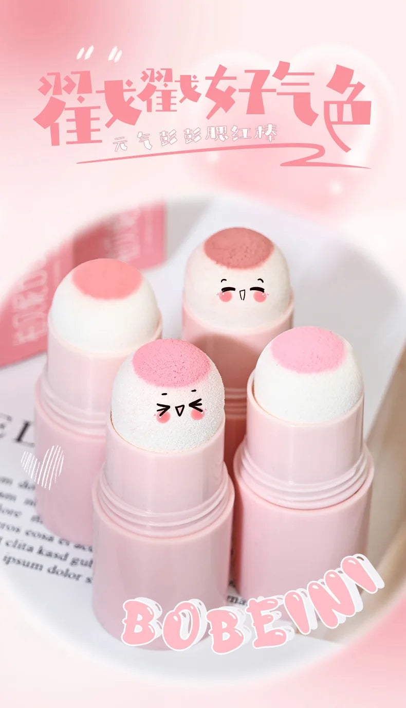 Soft Fog Blush Stick - Energetic Bouncy, Korean Style, Brightening, Dual-use For Lips And Cheeks, Natural Color Vitality Girl