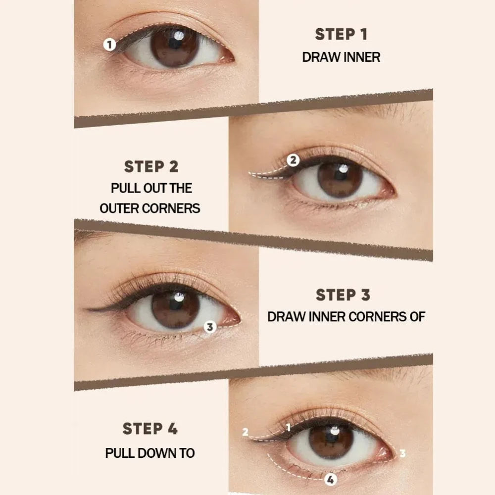 Judydoll Black Brown Waterproof Eyeliner Gel Pen Smooth Not Blooming Lasting Eye Liner Lying Silkworm Pencil Korean Eyes Makeup