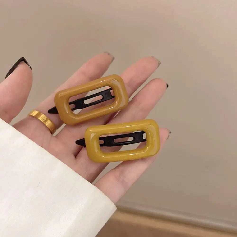 1Pair Korean Style Hair Clips Simple All Match Light Weight Hairgrips Morandi Color Square Hair Barrettes Hair Accessories