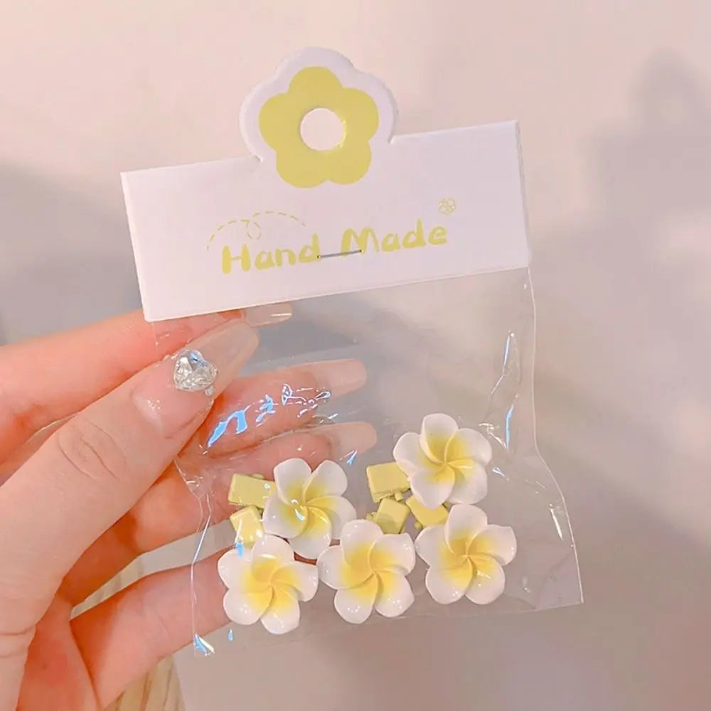 Hair Rope Plumeria Flower Hair Clip Hair Clip Hair Accessories Egg Flower BB Clip Traditional Mini Hair Claw Flower Barrette