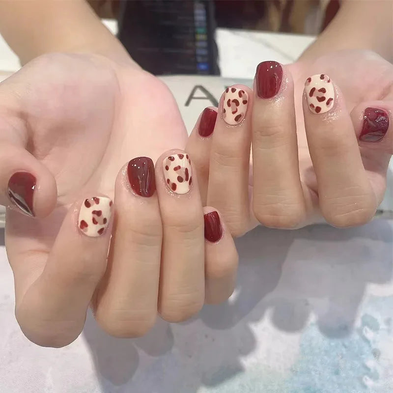 24PCS/Box 2022New Artificial Nails With Glue Milky White Pink Gradients Long Ballet Full Cover Acrylic Nail Stick Fake Nail Tips