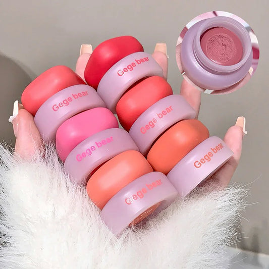 Matte Velvet Mist Cheek Lip Mud Natural Nude Multi-purpose Blush Orange Brown Solid Lip Gloss Tint Lasting Shading Korean Makeup