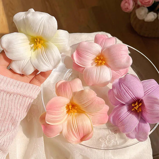 Fabric Flower Hair Side Clip Fashion Beach Vacation Tulip Flower Hair Clips Flower Duckbill Barrettes Summer Women Girls Hairpin