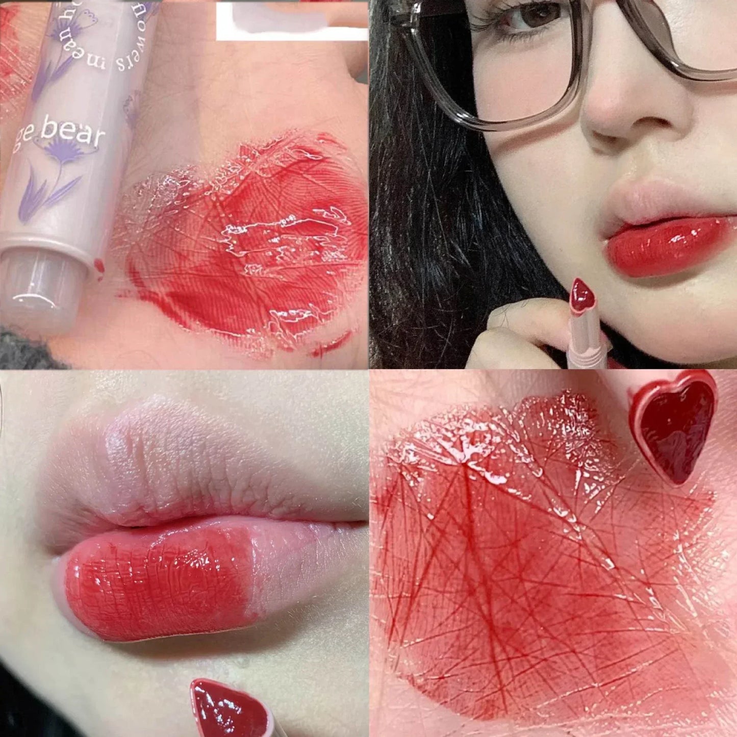 Water-Light Glitter Lip Tint Pen – Long Lasting & Moisturizing Heart-Shaped Lipstick