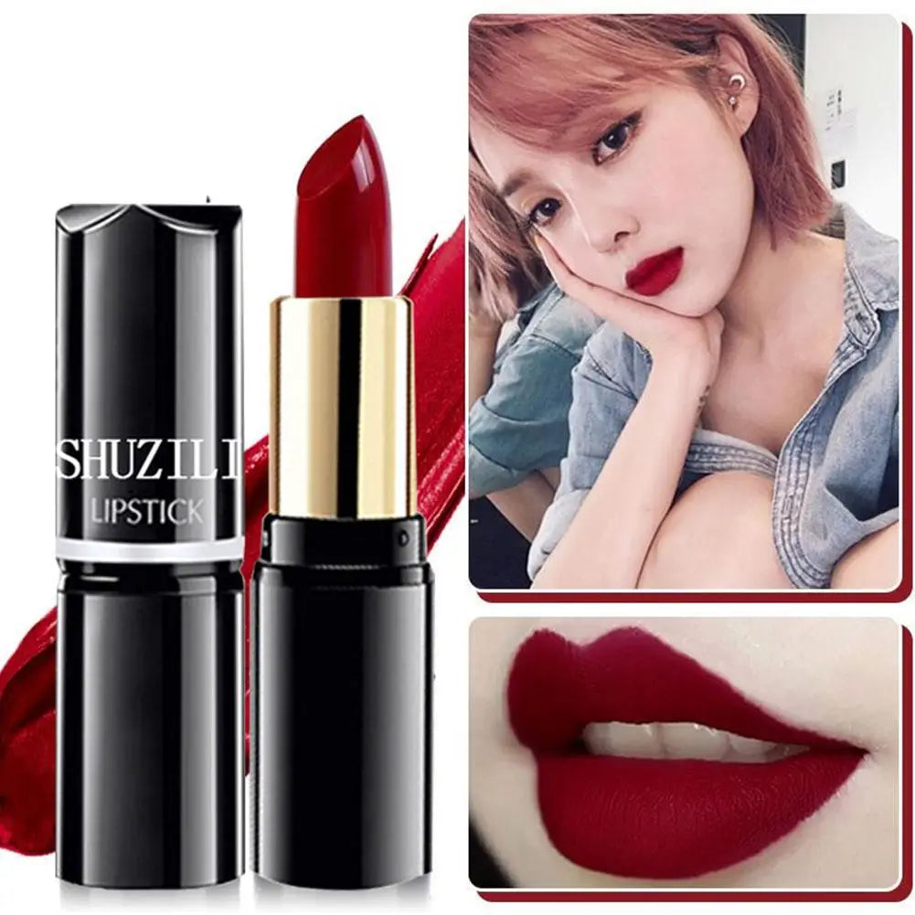 SHUZILI Moisturizing  Lipstick Velvet High Quality Lipsticks Shiny Professional Korean Makeup Cosmetic For Lip Women