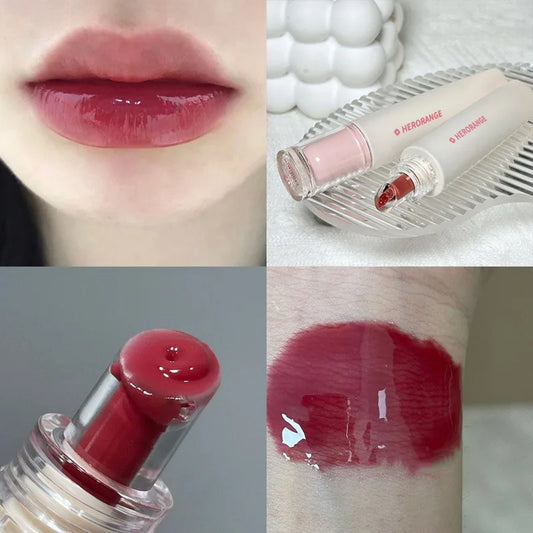 Crystal Jelly Lip Gloss Mirror Water Liquid Lipstick Moisturizing Long Lasting Sexy Red Lip Plumper Makeup Tint Korean Cosmetics