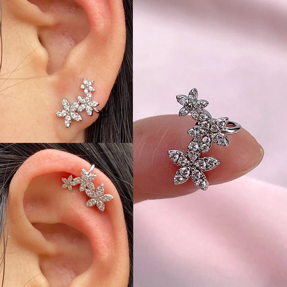 1Piece Helix Cartilage Conch Fake Without Hole Piercing Ear Cuffs Earcuff Wrap Rock Earring Non Piercing Women Clip Adjustable