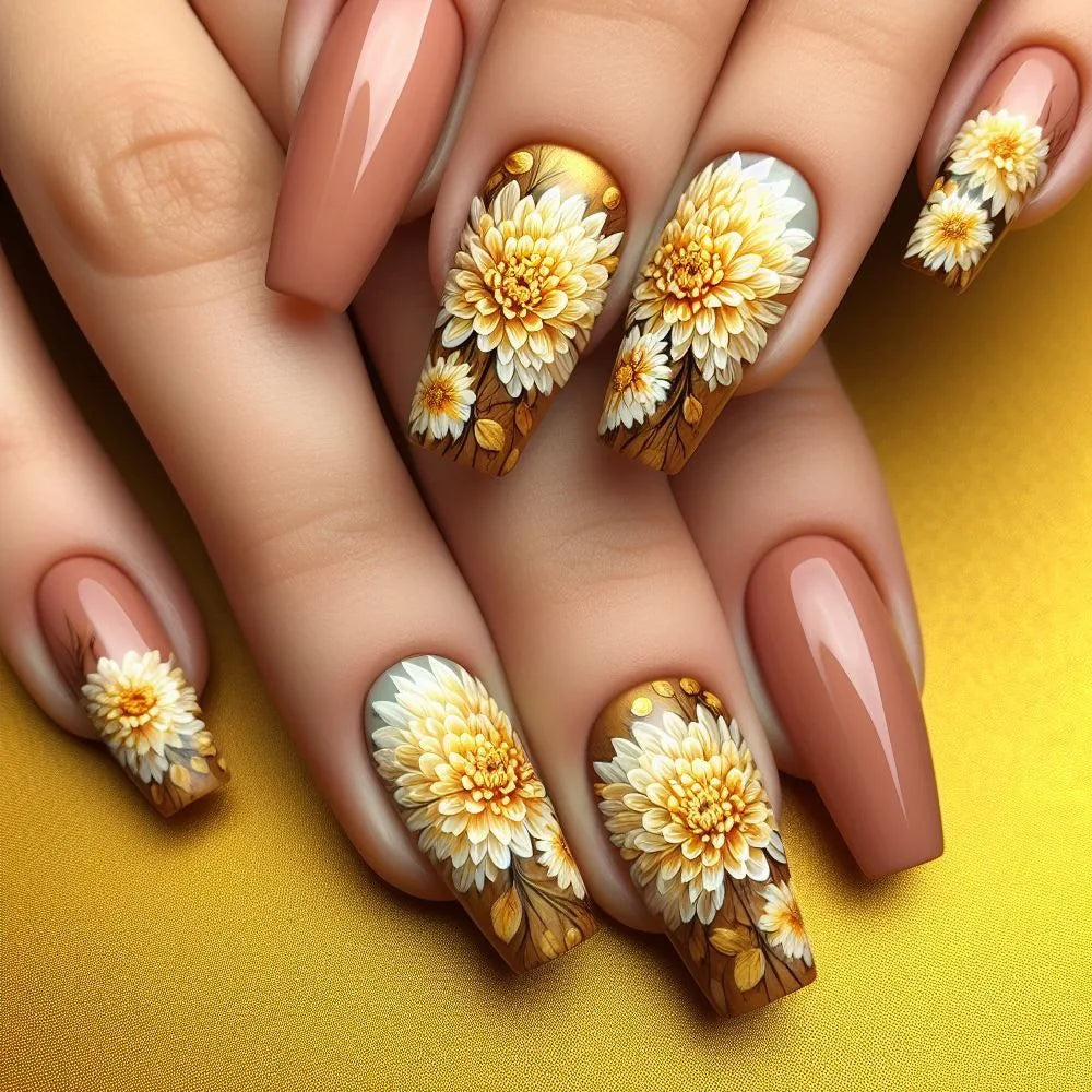 24Pcs Green French Fake Nails with Diamond Gold Butterfly False Nails Elegant Acrylic Artificial Nails Wearable Long Square Nail