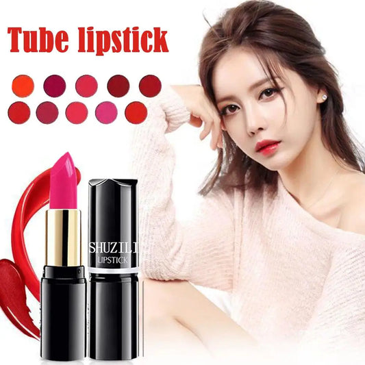 SHUZILI Moisturizing  Lipstick Velvet High Quality Lipsticks Shiny Professional Korean Makeup Cosmetic For Lip Women