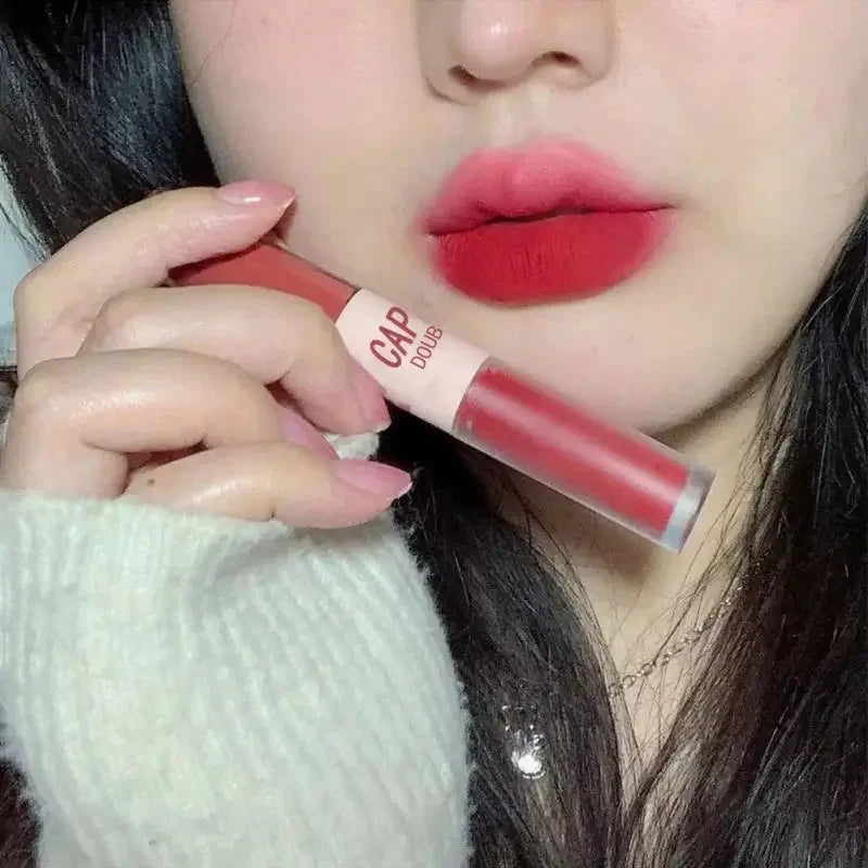 2-in-1 Matte Lipstick – Double Headed Lip Glaze, Moisturizing & Sweatproof