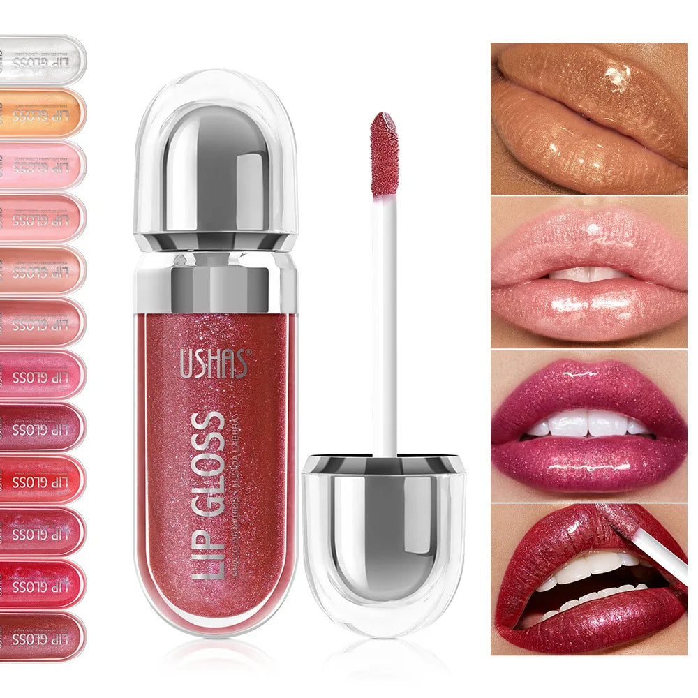 12 Colors Glitter Lips Gloss Long Lasting Diamond Pearlescent Metallic Liquid Lipstick Moisturizing Lip Glaze Cosmetics makeup