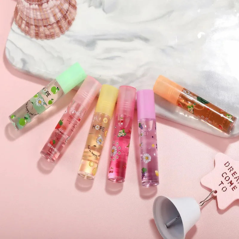 Hot Sale Colorless Lip gloss Clear Sexy Cute Fruit Lip Balm Liquid Lipstick Waterproof Moisturizing Plumper lip Oil Makeup Tools