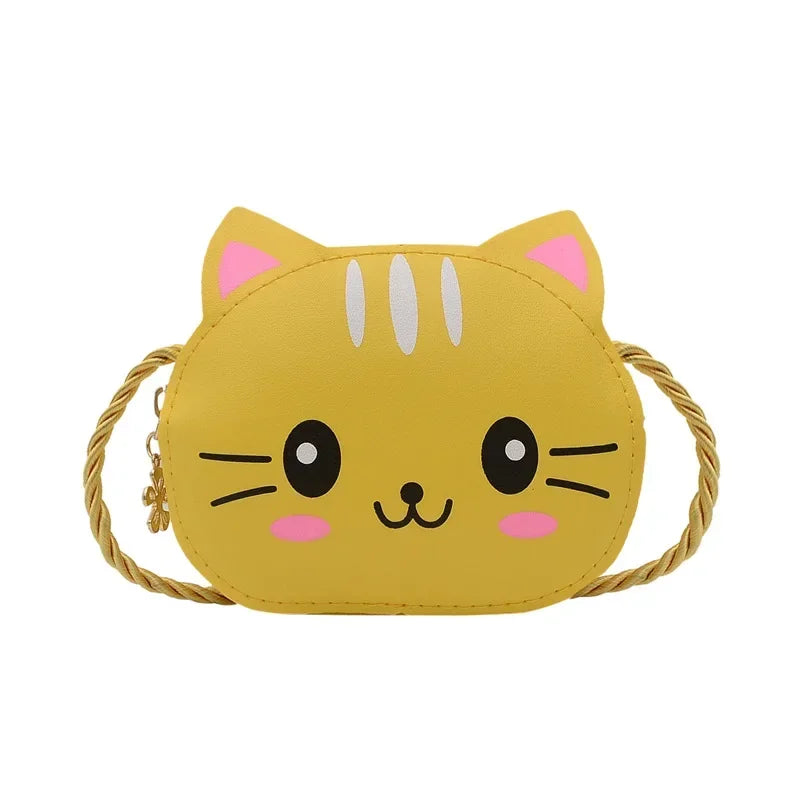 Cute PU Leather Children's Small Shoulder Bags Lovely Cartoon Baby Girls Coin Purse Handbags Princess Accessories Crossbody Bag