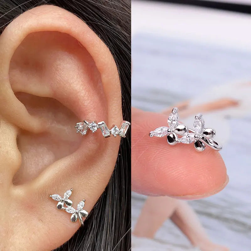 1Piece Helix Cartilage Conch Fake Without Hole Piercing Ear Cuffs Earcuff Wrap Rock Earring Non Piercing Women Clip Adjustable