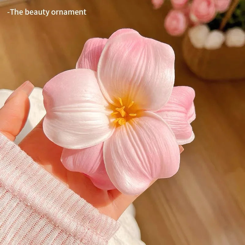 Fabric Flower Hair Side Clip Fashion Beach Vacation Tulip Flower Hair Clips Flower Duckbill Barrettes Summer Women Girls Hairpin