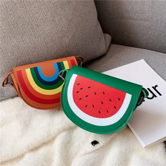 Cute PU Leather Children's Small Shoulder Bags Lovely Cartoon Baby Girls Coin Purse Handbags Princess Accessories Crossbody Bag