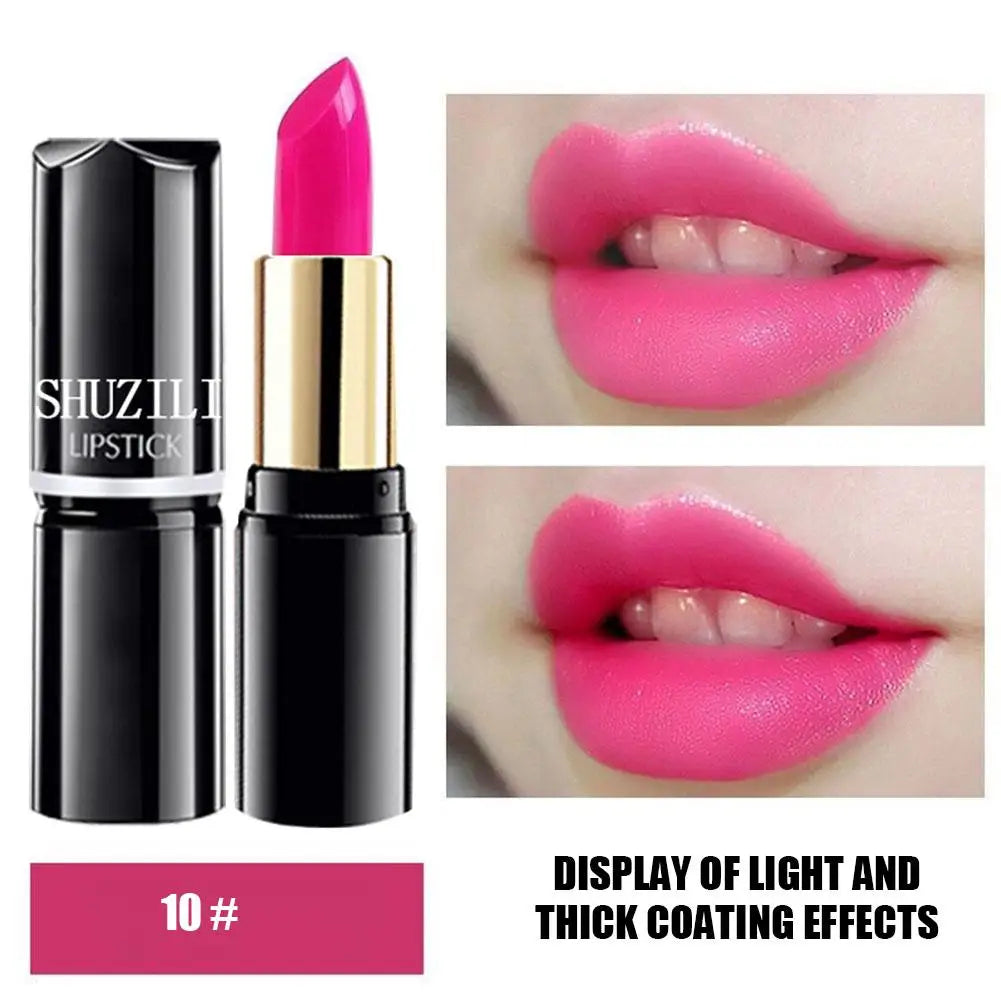 SHUZILI Moisturizing  Lipstick Velvet High Quality Lipsticks Shiny Professional Korean Makeup Cosmetic For Lip Women