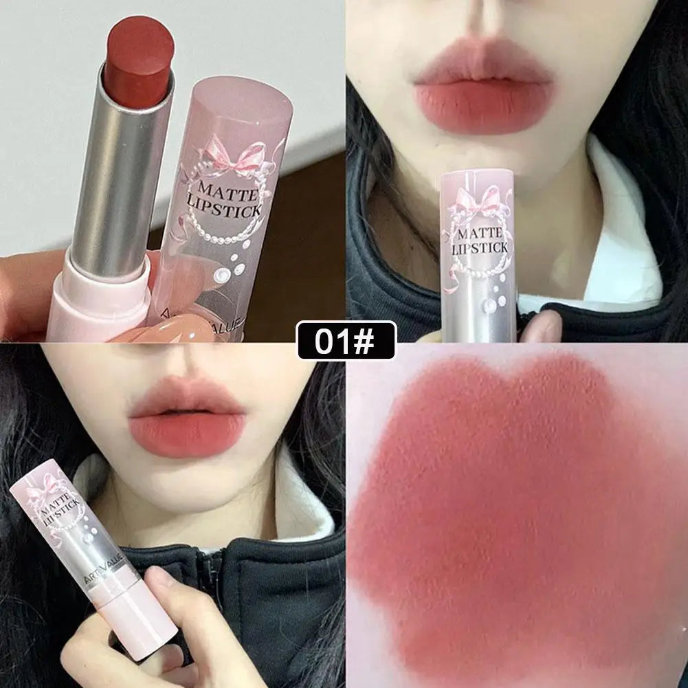 Velvet Brown Finish Matte Lipstick,Super Soft & Ultra Silky Lip Stick,Long Lasting & Moisturizing Vegan Lip Makeup For Wome S9Q2