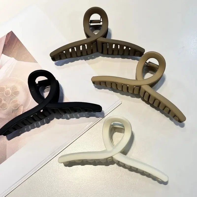 2/4Pcs Women Hair Claw Clip Cross Matte Hairpin Fashion Hairgrips Large Hair Claw Crab Clips Girls Korean Hair Accessories