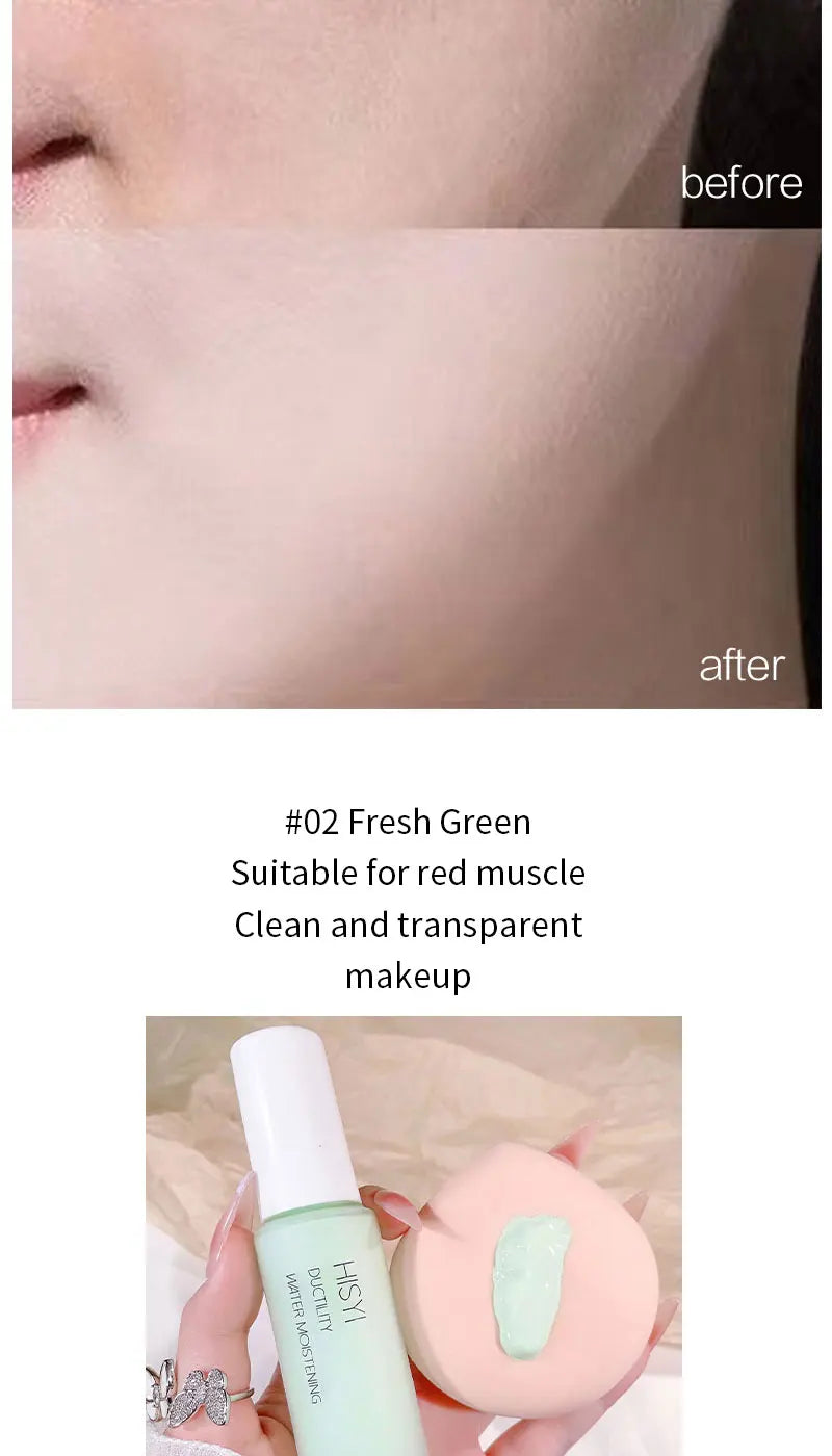 Silky and clear primer, natural cream to brighten and prevent makeup from coming off easily, foundation liquid,