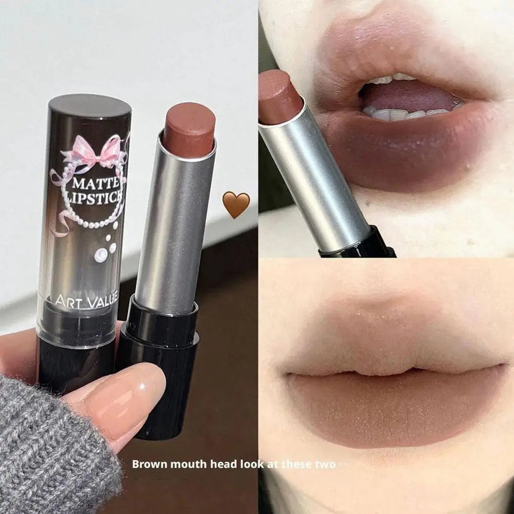 Velvet Brown Finish Matte Lipstick,Super Soft & Ultra Silky Lip Stick,Long Lasting & Moisturizing Vegan Lip Makeup For Wome S9Q2