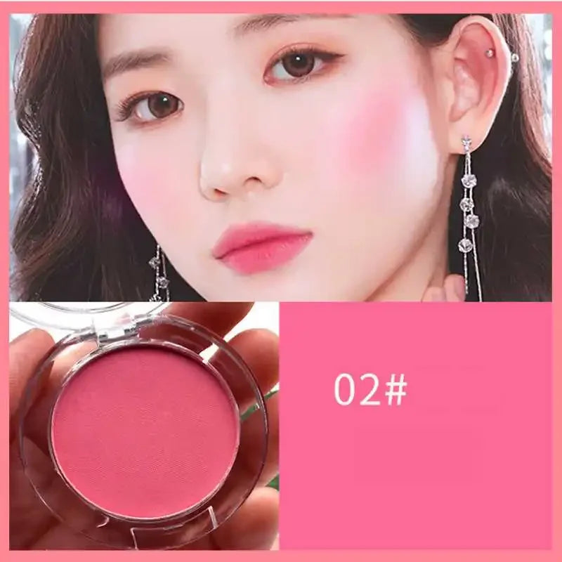 Blush Waterproof Sweat-proof Blusher Natural Monochrome Blush Palette Long-lasting Face Contour Natural Makeup Women Girls
