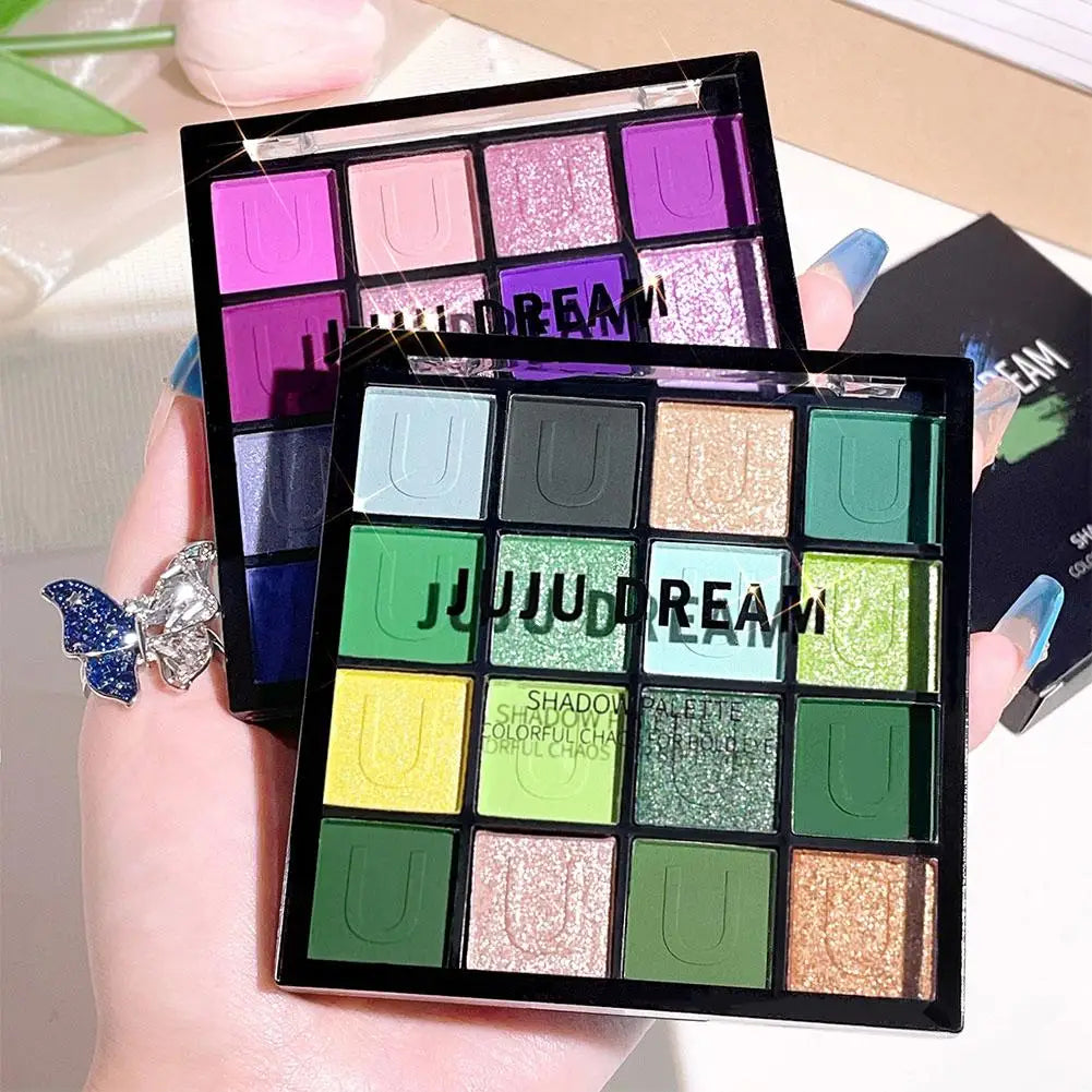 16 Color Rose Palette With Makeup Mirror Pearlescent Matte Glitter Shimmer Pigment Nude Longlasting Eye Shadow