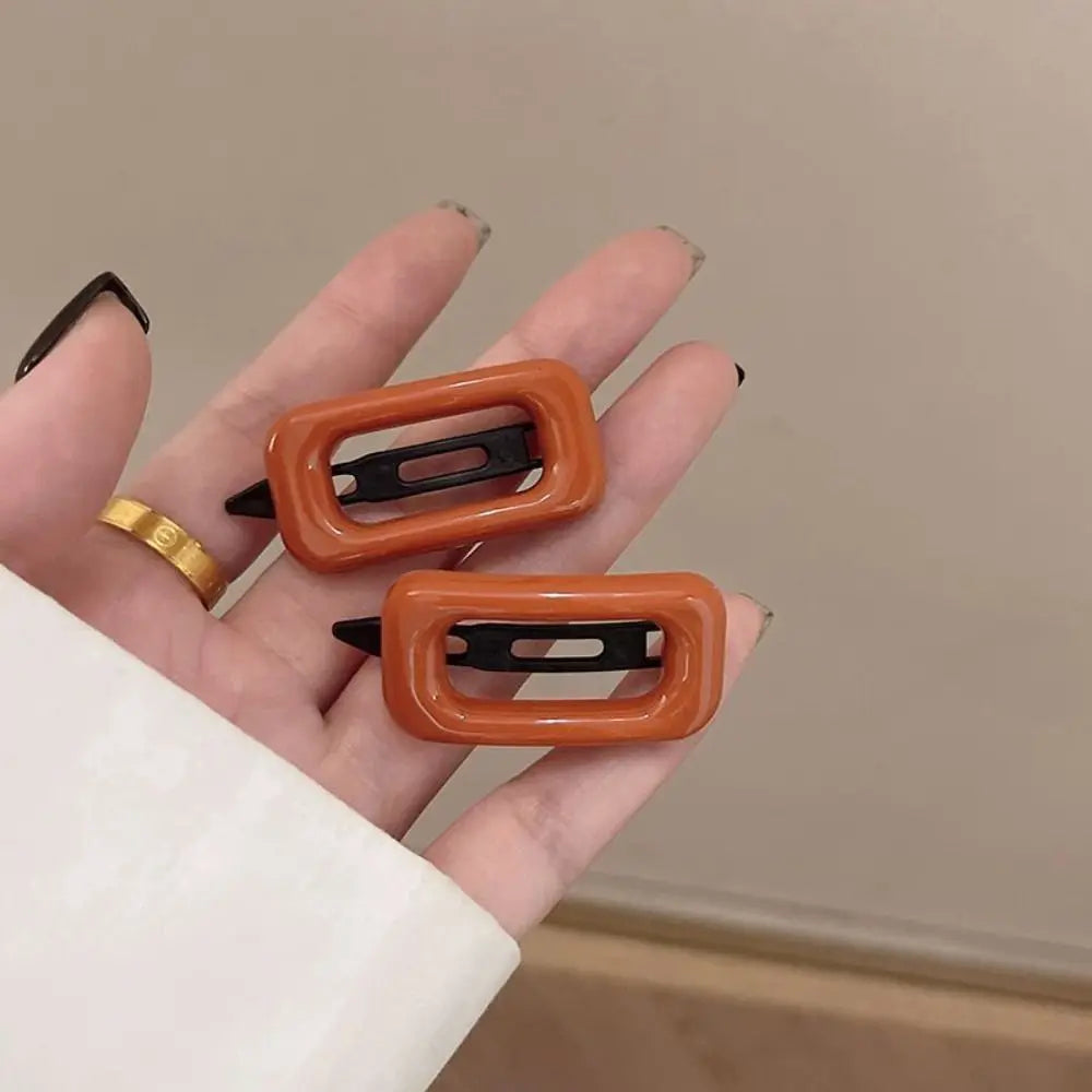 1Pair Korean Style Hair Clips Simple All Match Light Weight Hairgrips Morandi Color Square Hair Barrettes Hair Accessories