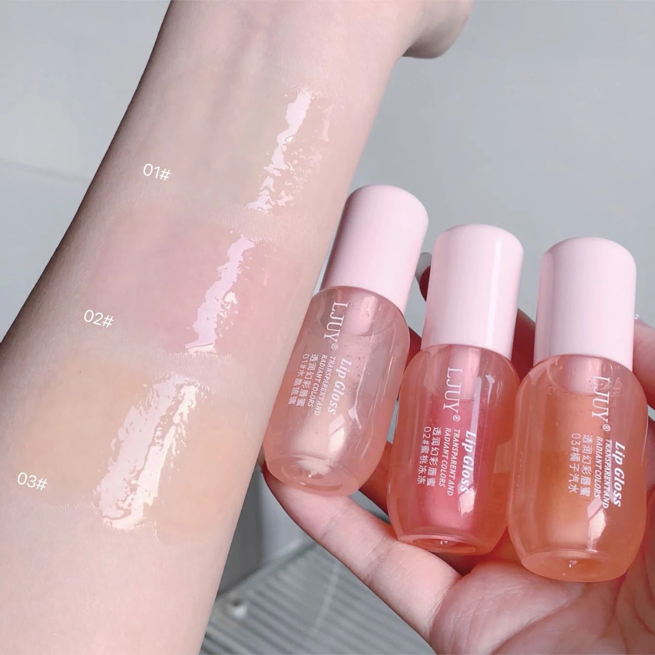 Fruit Crystal Jelly Lip Oil Hydrating Transparent Glass Lip Gloss Plumping Clear Lip Plumper Serum Lips Care Makeup Cosmetics
