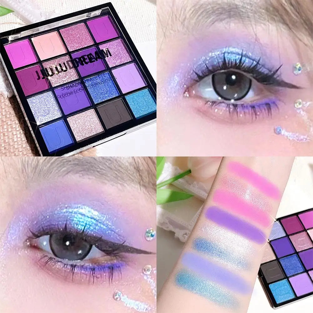 16 Color Rose Palette With Makeup Mirror Pearlescent Matte Glitter Shimmer Pigment Nude Longlasting Eye Shadow