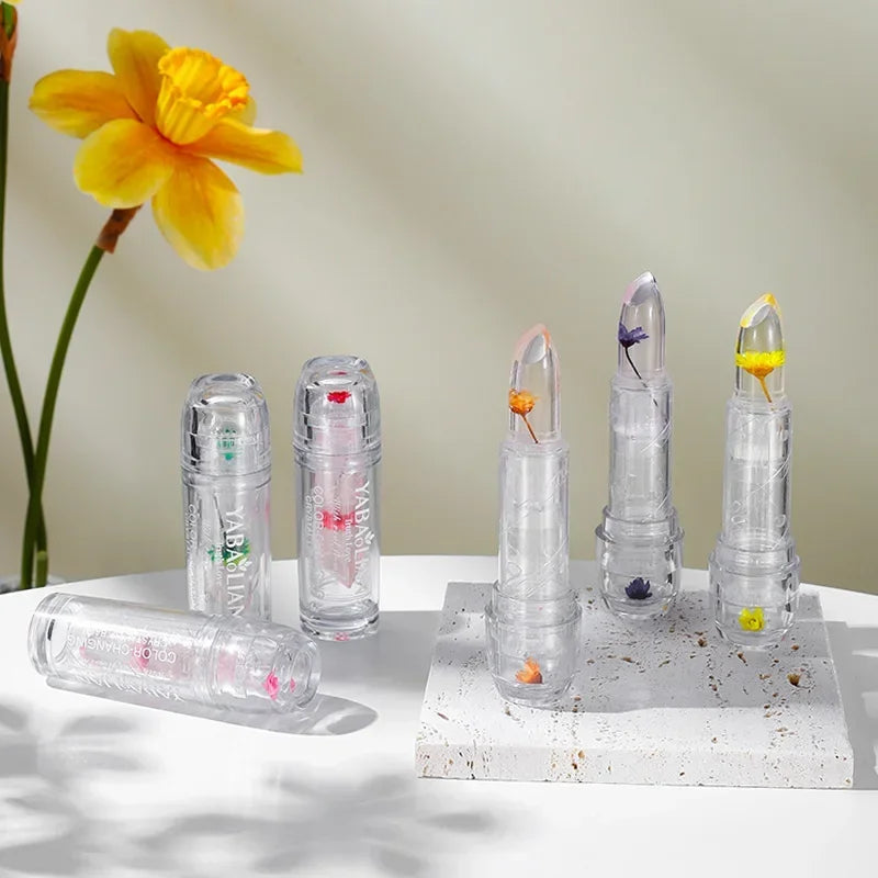 Magic Jelly Flower Lipstick Temperature Changing Lip Blam Transparent Moisturizing Lip Gloss Korean Cosmetic Tools Wholesale