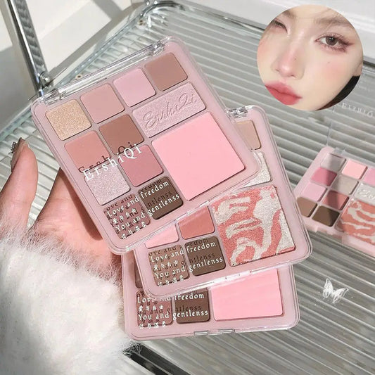 16Colors Pink Mist Eyeshadow Palette High Pigmented Daily Eye Shadow Makeup Eye Shadow Travel Makeup Palette All In One